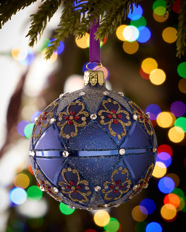 Midnight Frost Glass Ornament